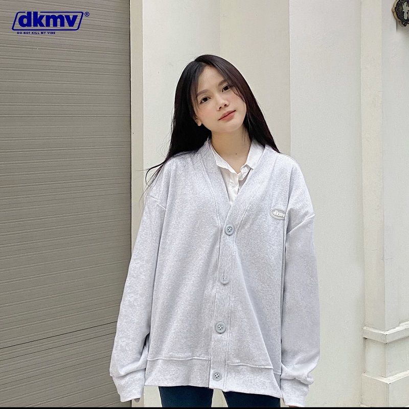 áo khoác cardigan local brand màu xám rib cardigan