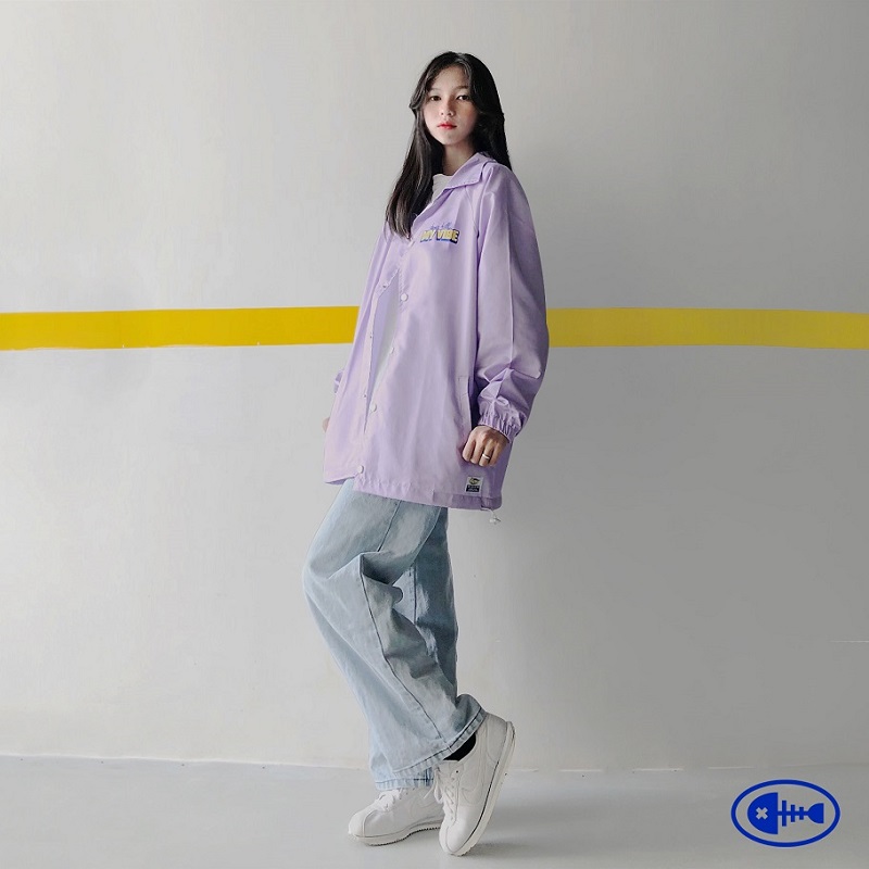 áo khoác dù nữ đẹp dkmv baseball màu tím streetwear