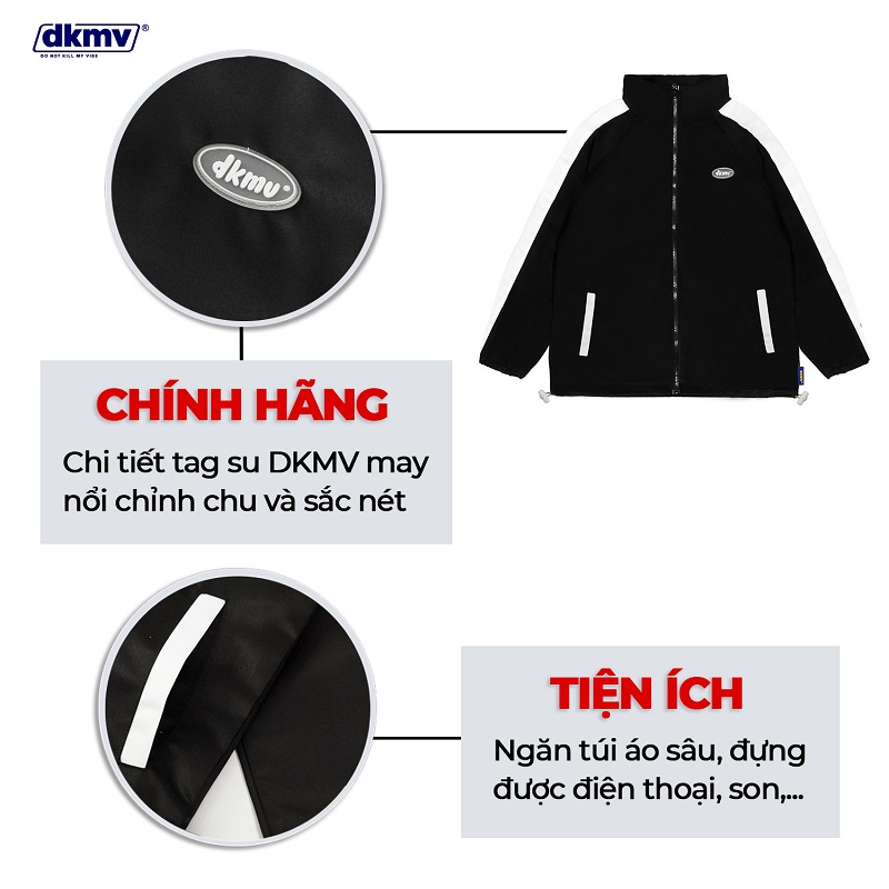 áo khoác dù local brand màu đen form rộng dkmv