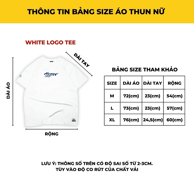 Áo Thun Nữ Basic Màu Trắng | Dkmv Tee Logo-White Dkmv® - Local Brand Việt  Nam