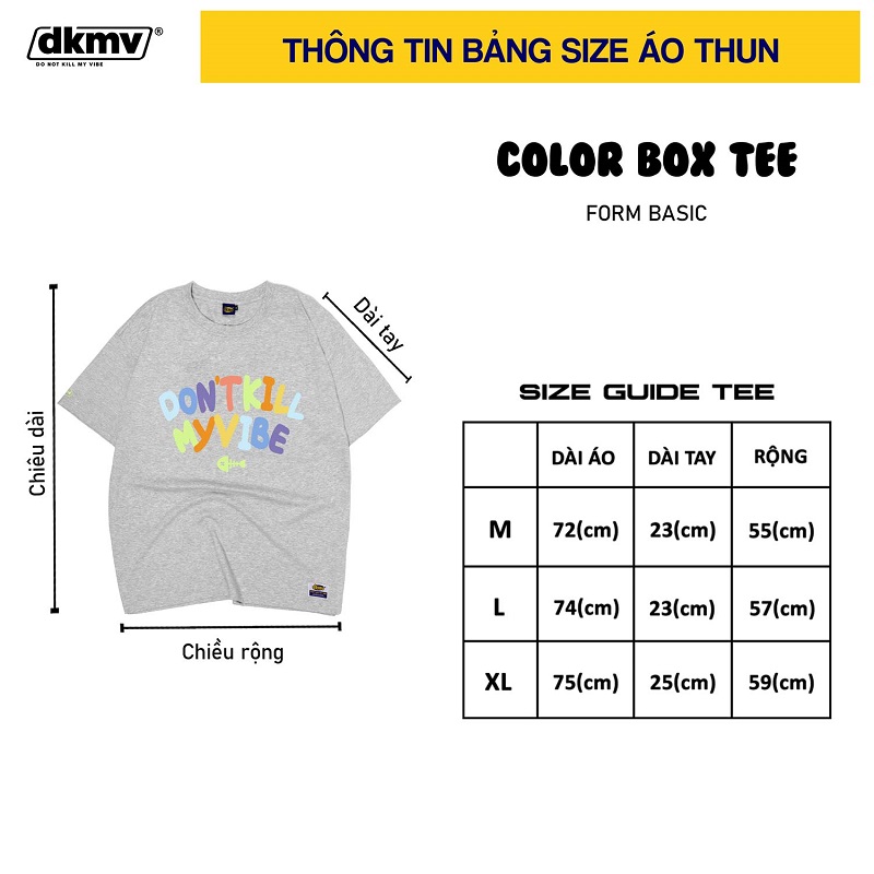 áo thun nữ đẹp giá rẻ màu xám dkmv color box tee