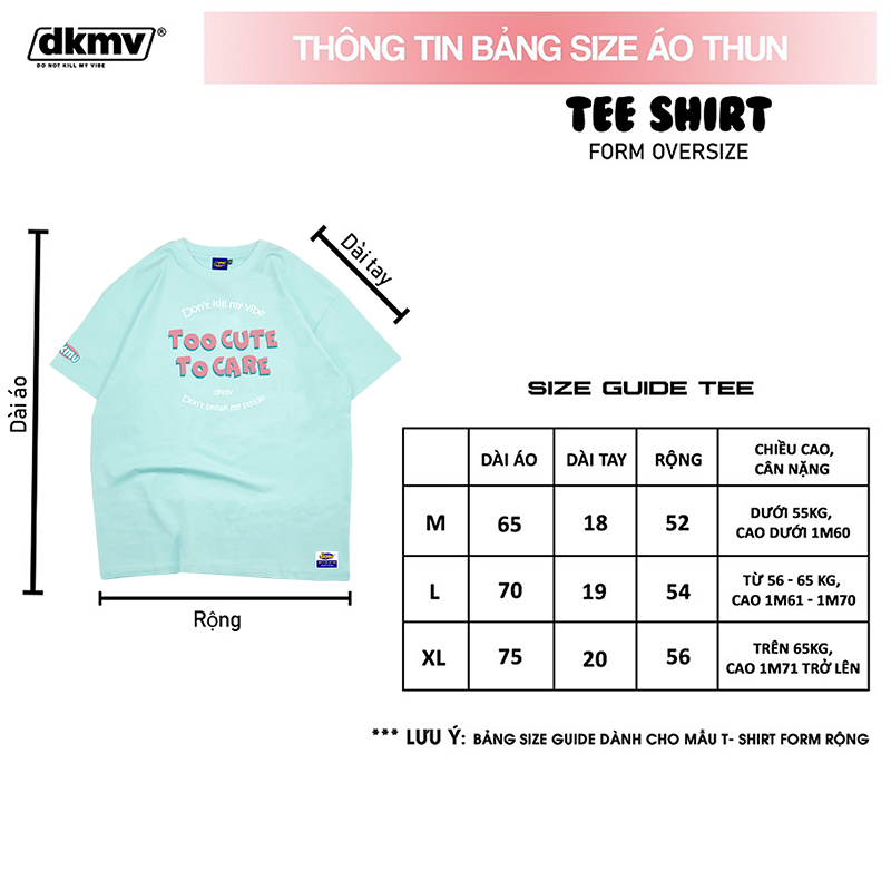 áo thun nữ form rộng giá rẻ local brand dkmv tee too cute to care