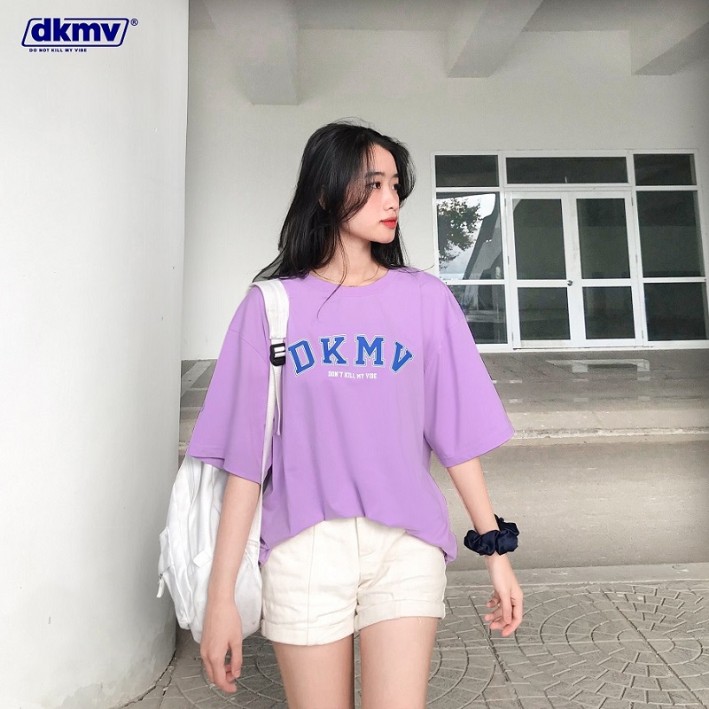 áo thun nữ form rộng màu tím dkmv