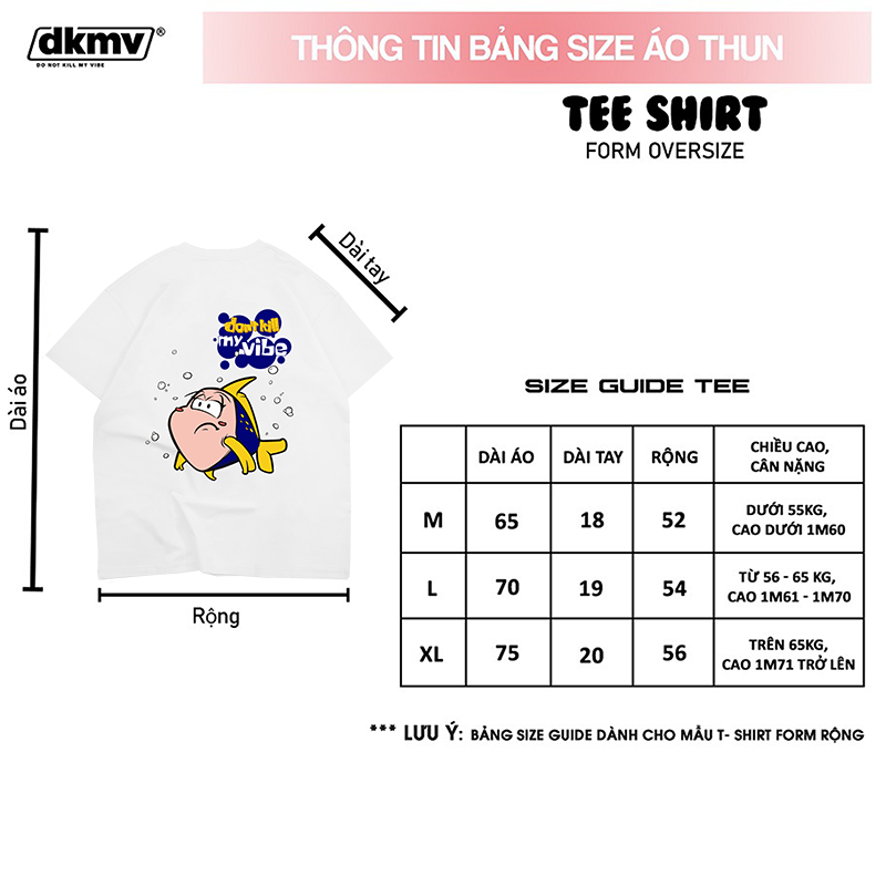 áo thun tay lỡ chính hãng nữ form rộng dkmv tee empty white