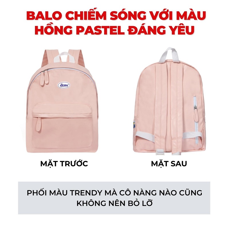 balo da chống nước local brand màu hồng dkmv