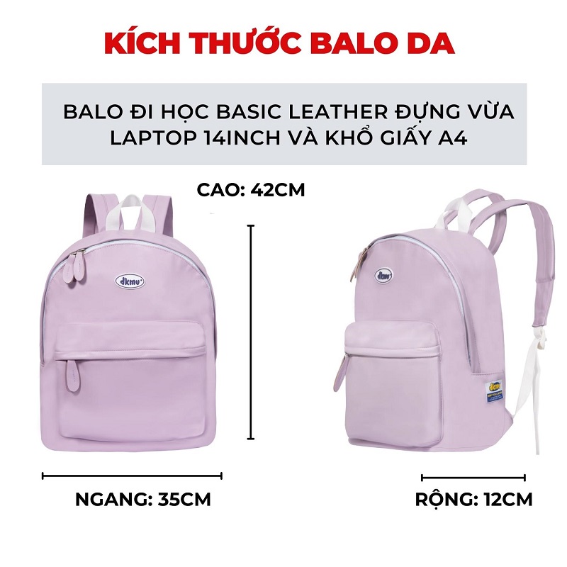 balo da đi học local brand màu tím dkmv