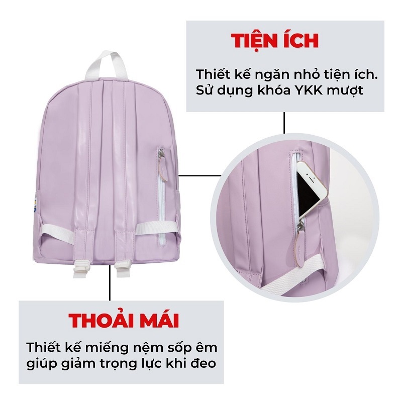 Chi tiết nổi bật của balo local brand đi học Leather Backpack