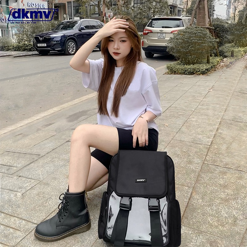 Balo Local Brand đi học màu đen | Highlight Backpack - FULL BLACK DKMV® - Local Brand Việt Nam Balo Local Brand Đi Học Màu Đen | Highlight Backpack - Full Black Dkmv® - Local Brand Việt Nam