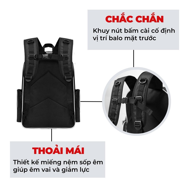 balo local brand đi học vải canvas màu đen dkmv