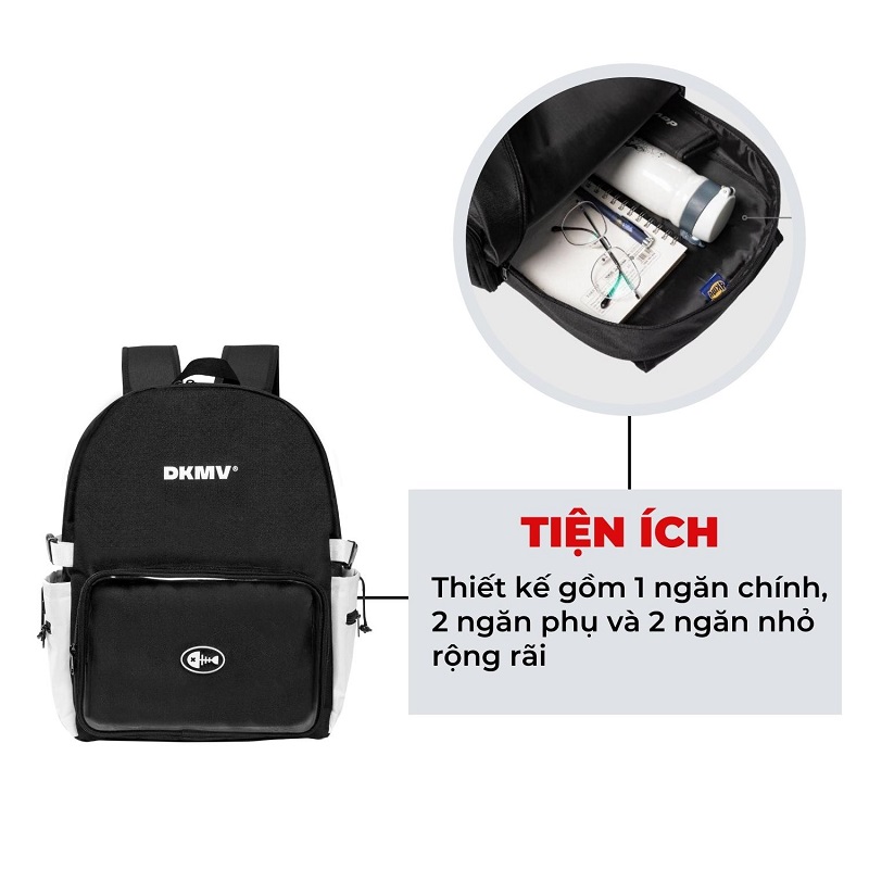 balo Local brand giá rẻ màu đen dkmv Mixed Pocket Backpack