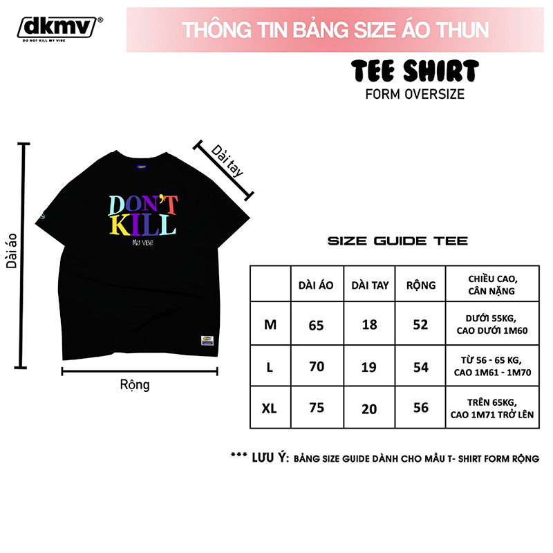 áo thun unisex form rộng dkmv tee color