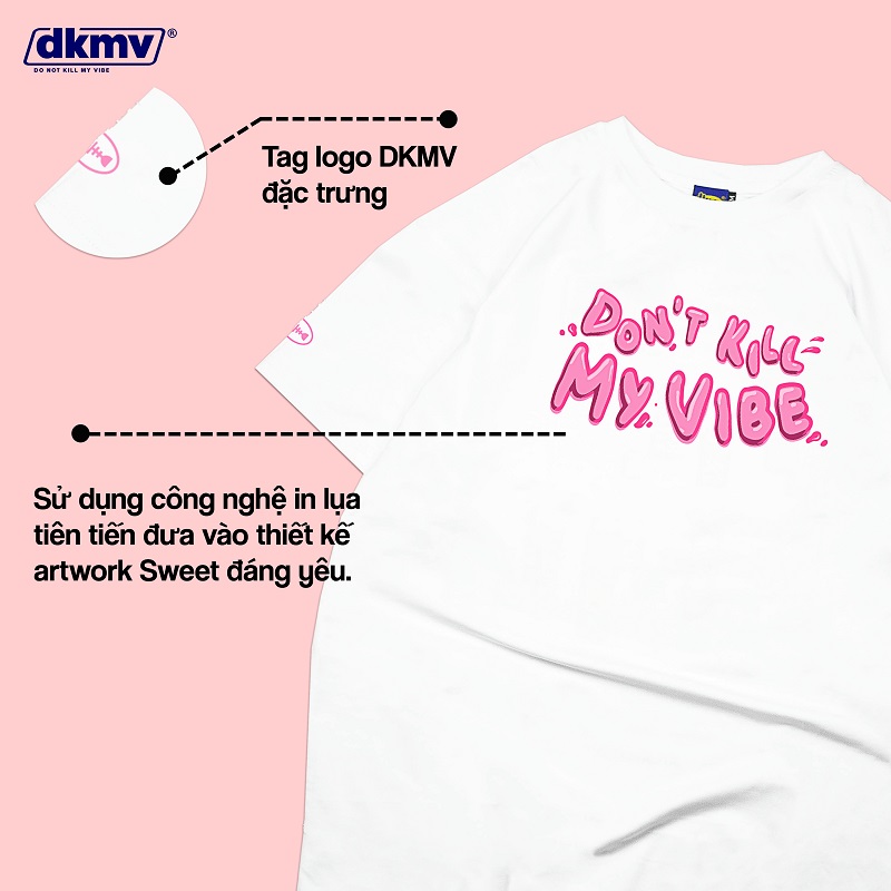 cận chi tiết áo thun local brand giá rẻ dkmv sweet tee streetwear