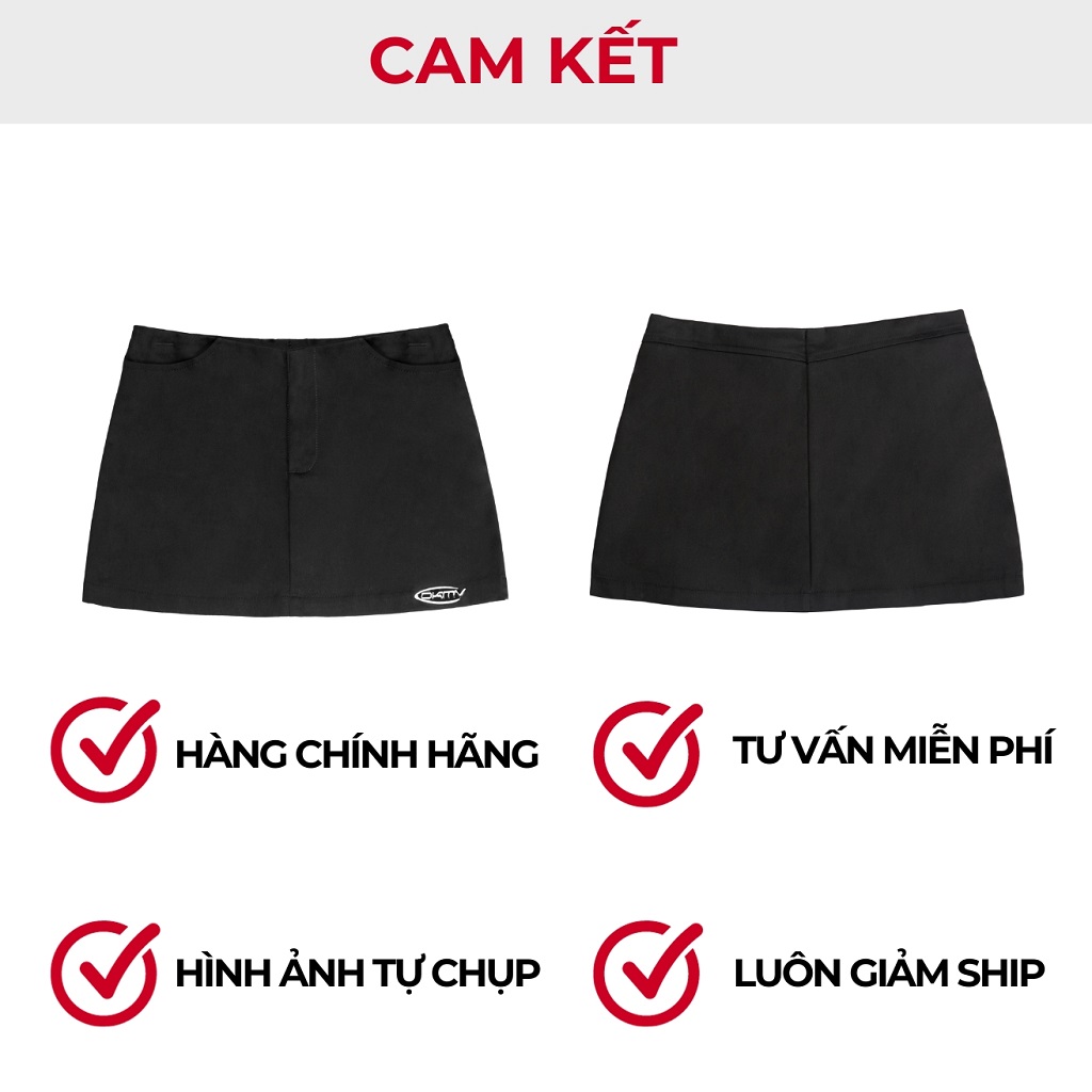 chân váy chữ a ngắn màu đen local brand dkmv