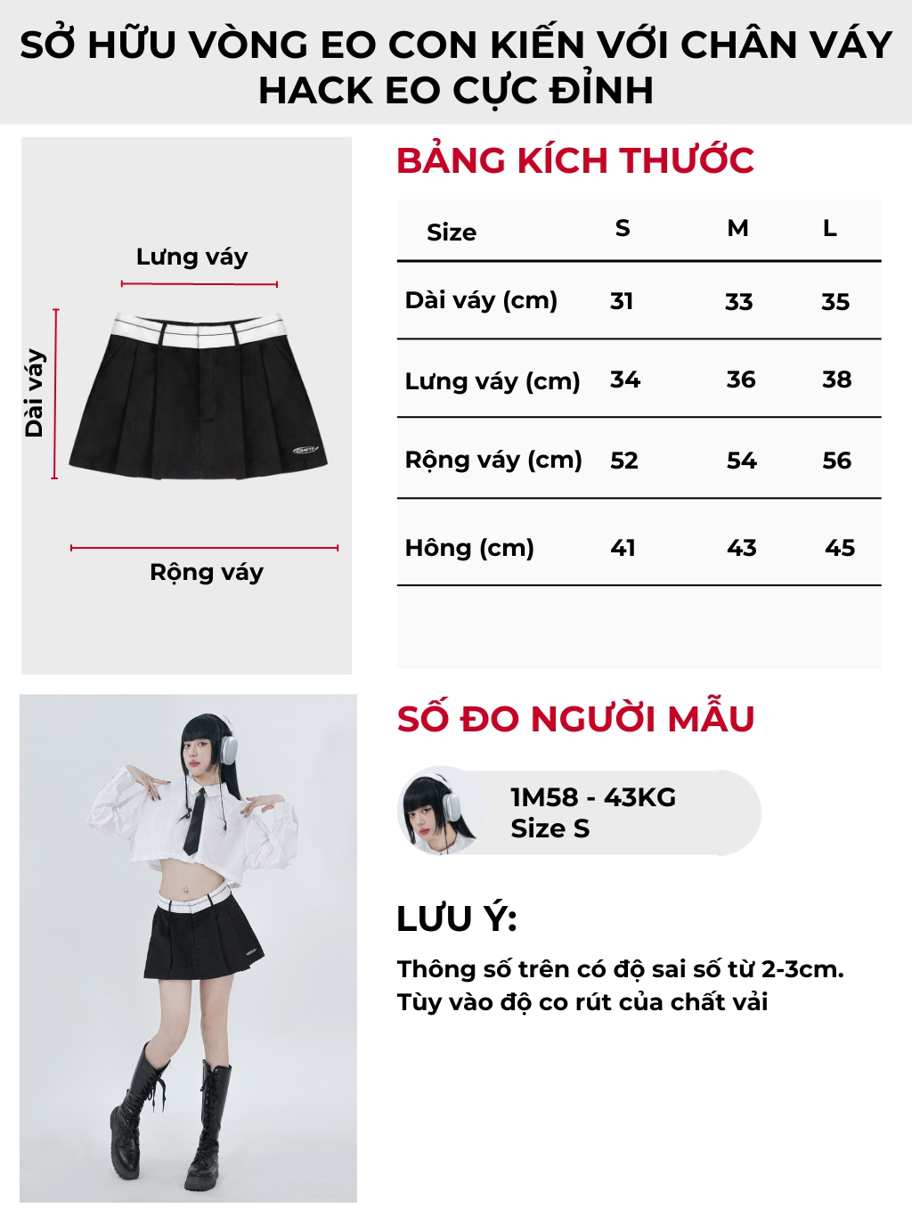 chân váy xếp ly dáng ngắn màu đen local brand dkmv