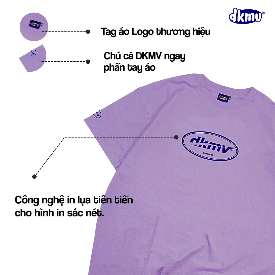 chi tiết thiết kế áo thun local brand giá rẻ dkmv violet original tee streetwear