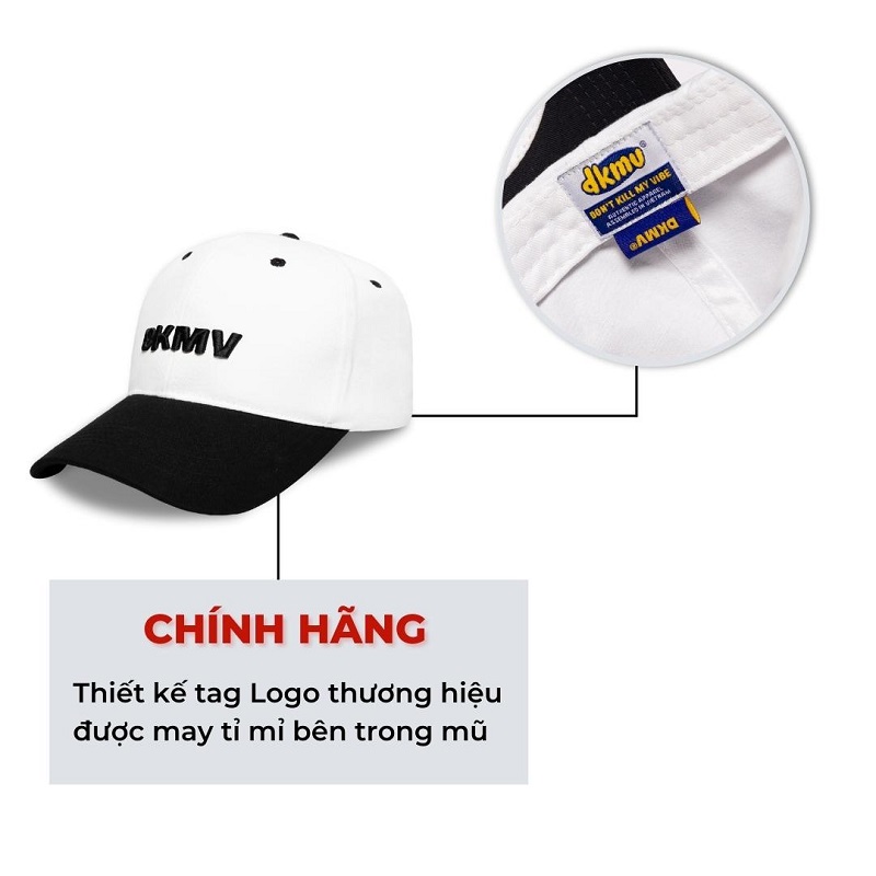 mũ lưỡi trai local brand chính hãng màu đen dkmv