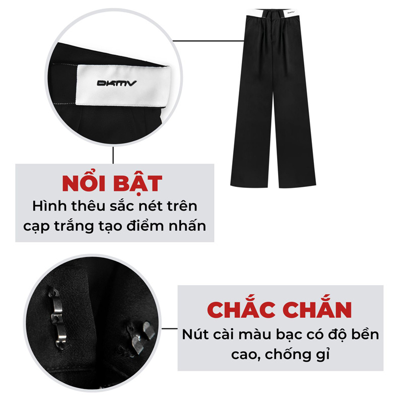 quần suông ống rộng local brand nữ dkmv streetwear
