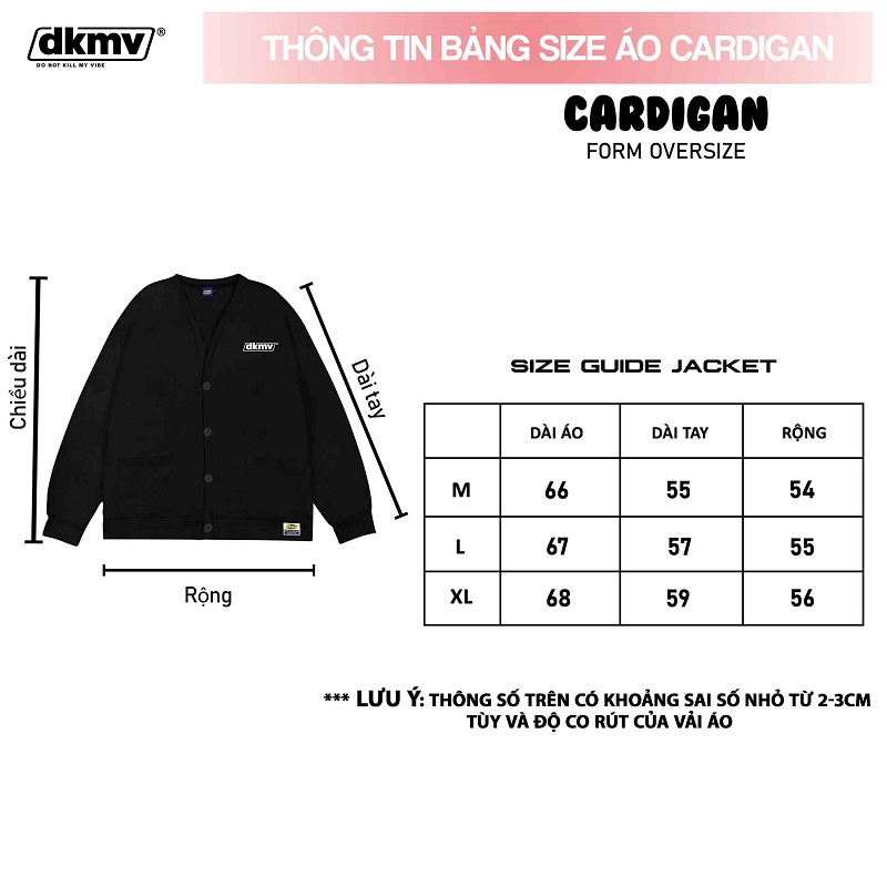 thông tin size áo cardigan local brand giá rẻ dkmv donut cardigan streetwear