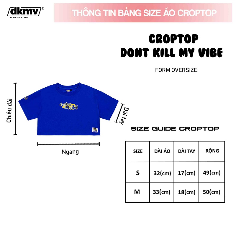 thông tin size áo croptop local brand dkmv blue croptop streetwear