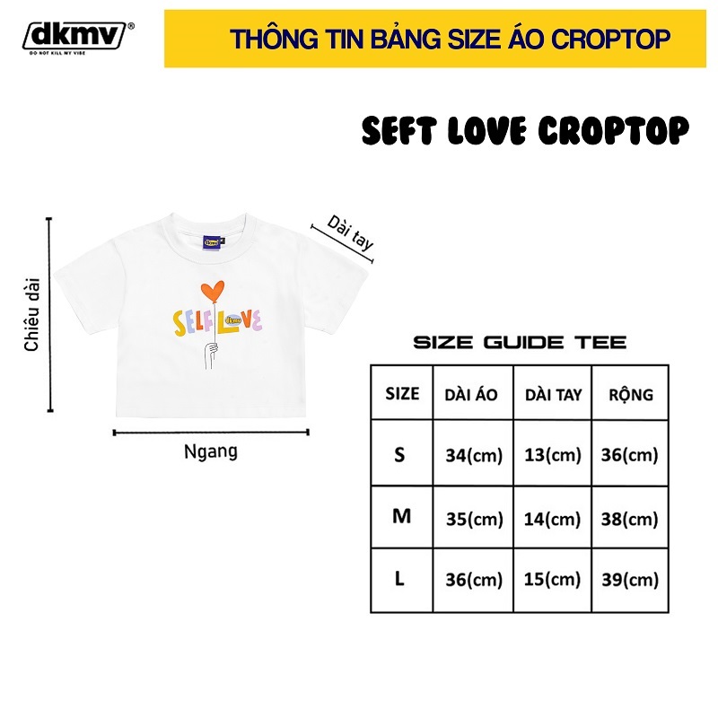 thông tin size áo croptop local brand ôm màu trắng dkmv white seft love croptop streetwear