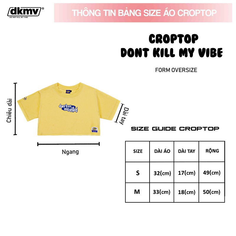 thông tin size áo croptop rộng local brand dkmv streetwear