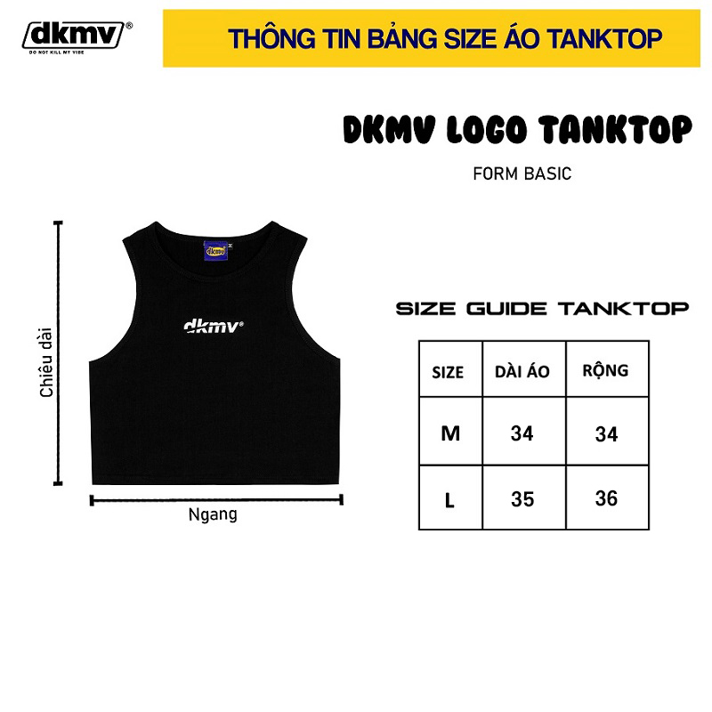 thông tin size áo tanktop local brand dkmv black basic tanktop streetwear