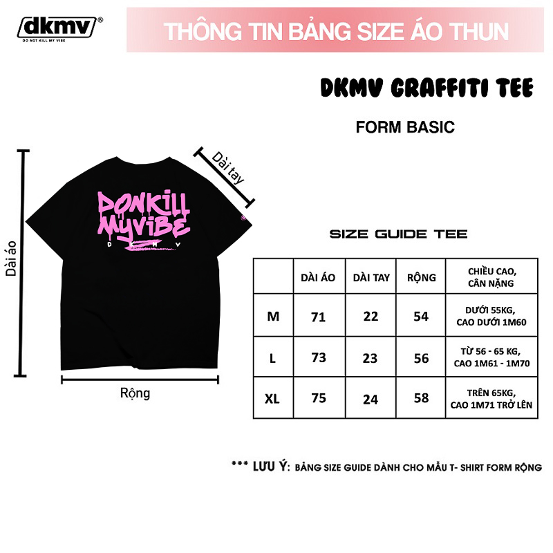 thông tin size áo thun local brand dkmv graffiti tee streetwear