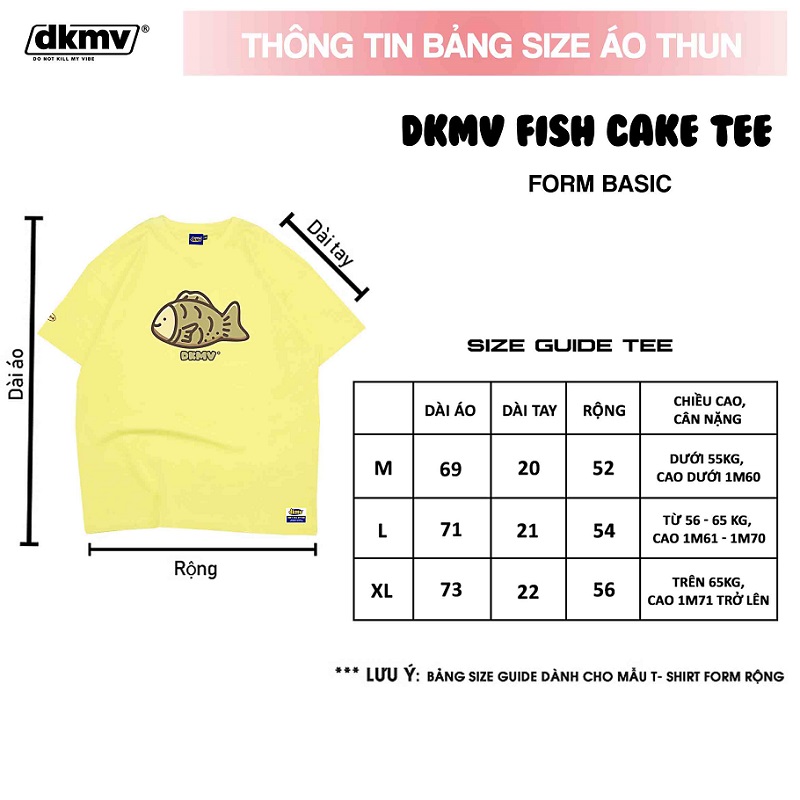 thông tin size áo thun local brand giá rẻ dkmv yelllow fish cake streetwear
