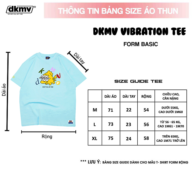 thông tin size áo thun local brand giá rẻ dkmv blue vibration tee streetwear