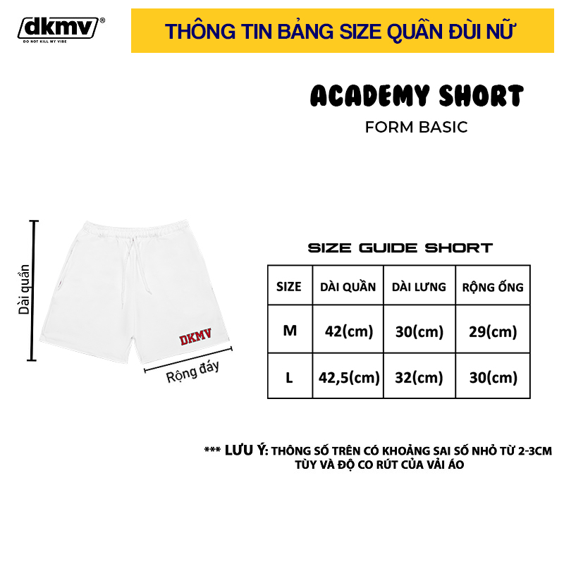 quần short nữ lưng thun màu trắng academy