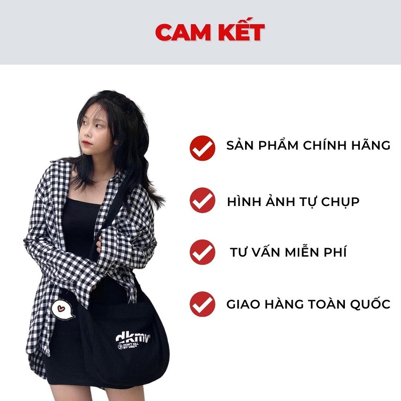 túi đeo chéo canvas DKMV Logo Canvas Bag Black