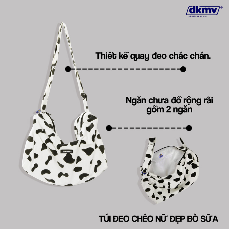 túi đeo chéo nữ đẹp bò sữa dkmv shouder bag cow