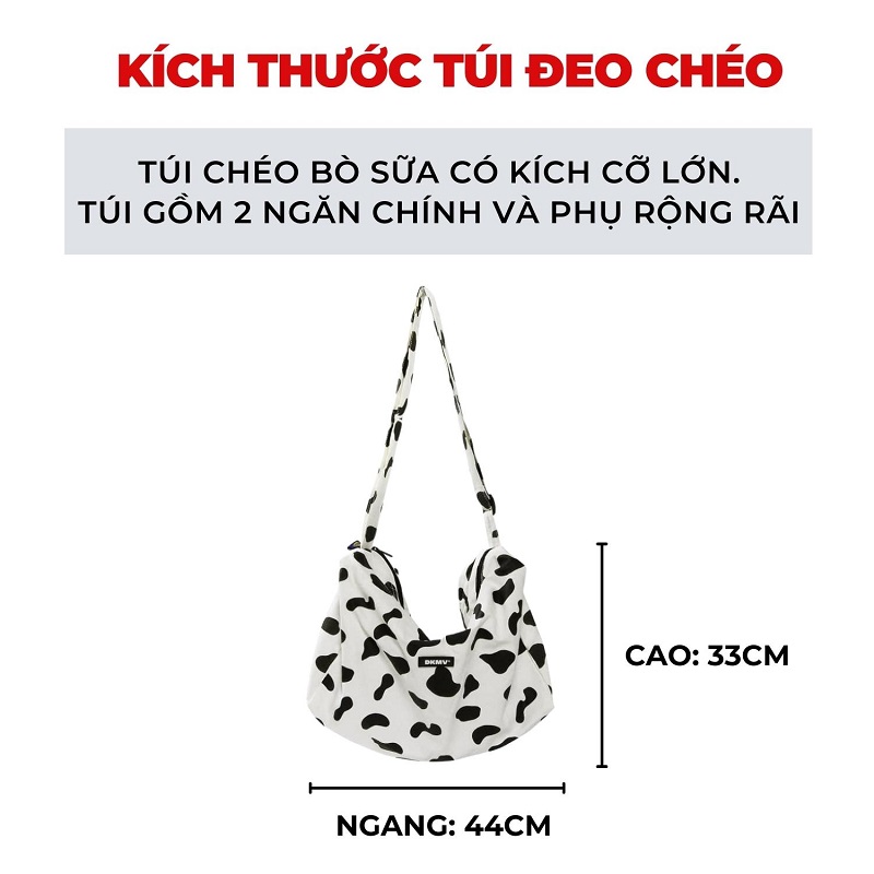 túi đeo chéo nữ đẹp bò sữa DKMV Shoulder Bag Cow