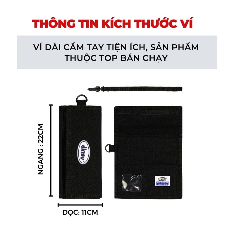 ví dài local brand giá rẻ DKMV Long Wallet Logo