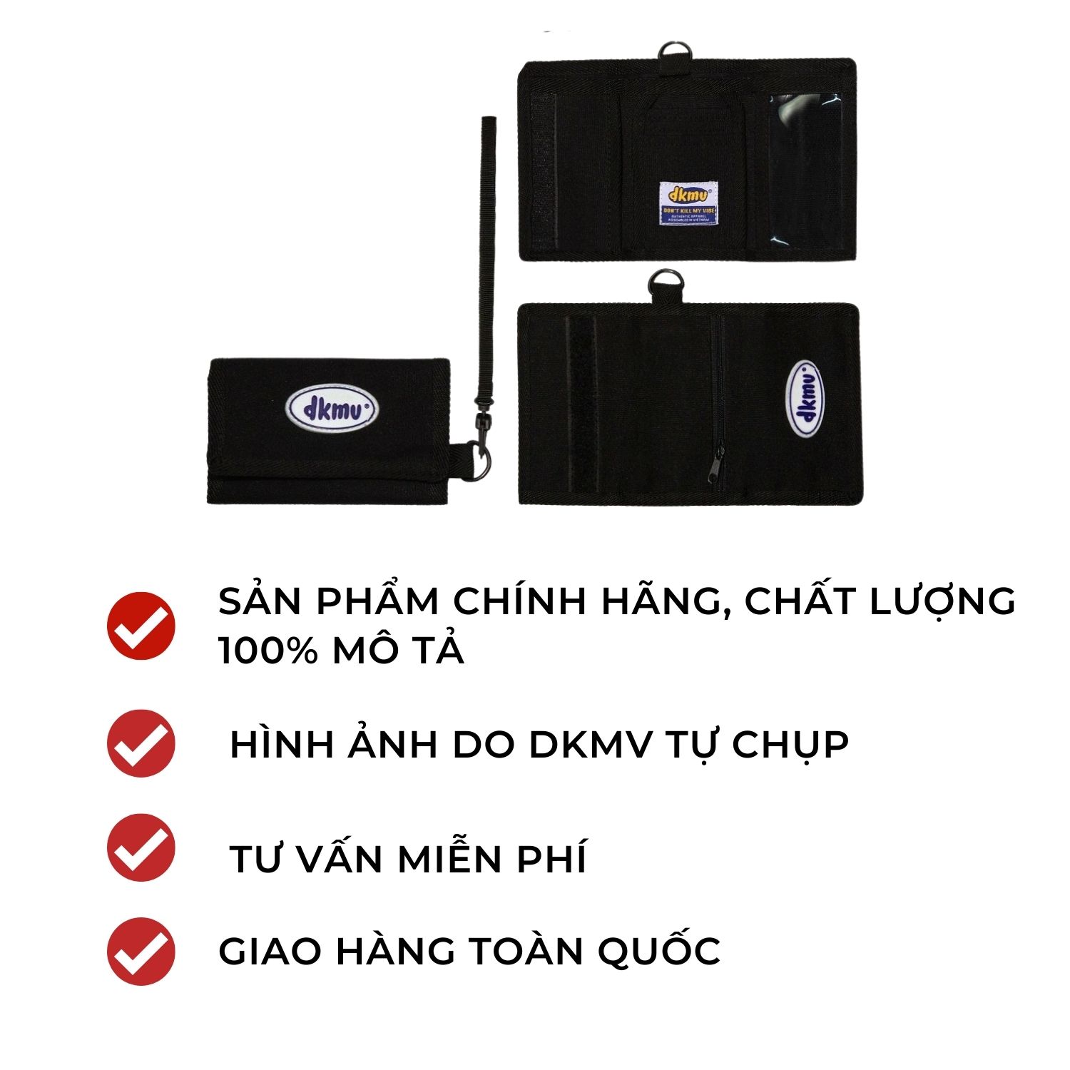 ví local brand ngắn màu đen dkmv 