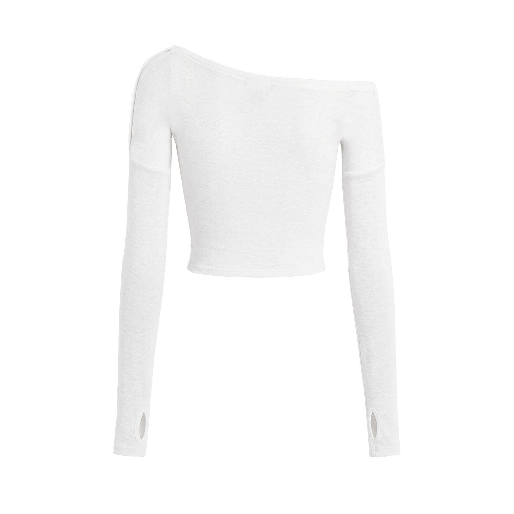 Áo croptop kiểu nữ lệch vai tay dài DKMV vai đính nút