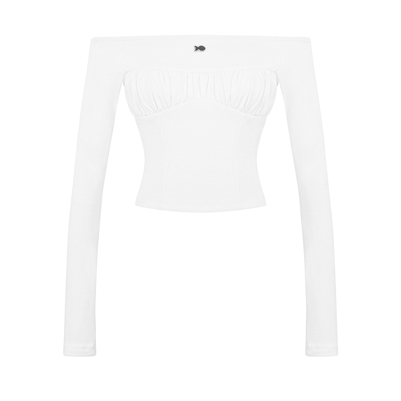 Áo croptop nữ kiểu tay dài trễ vai DKMV thun rib lụa