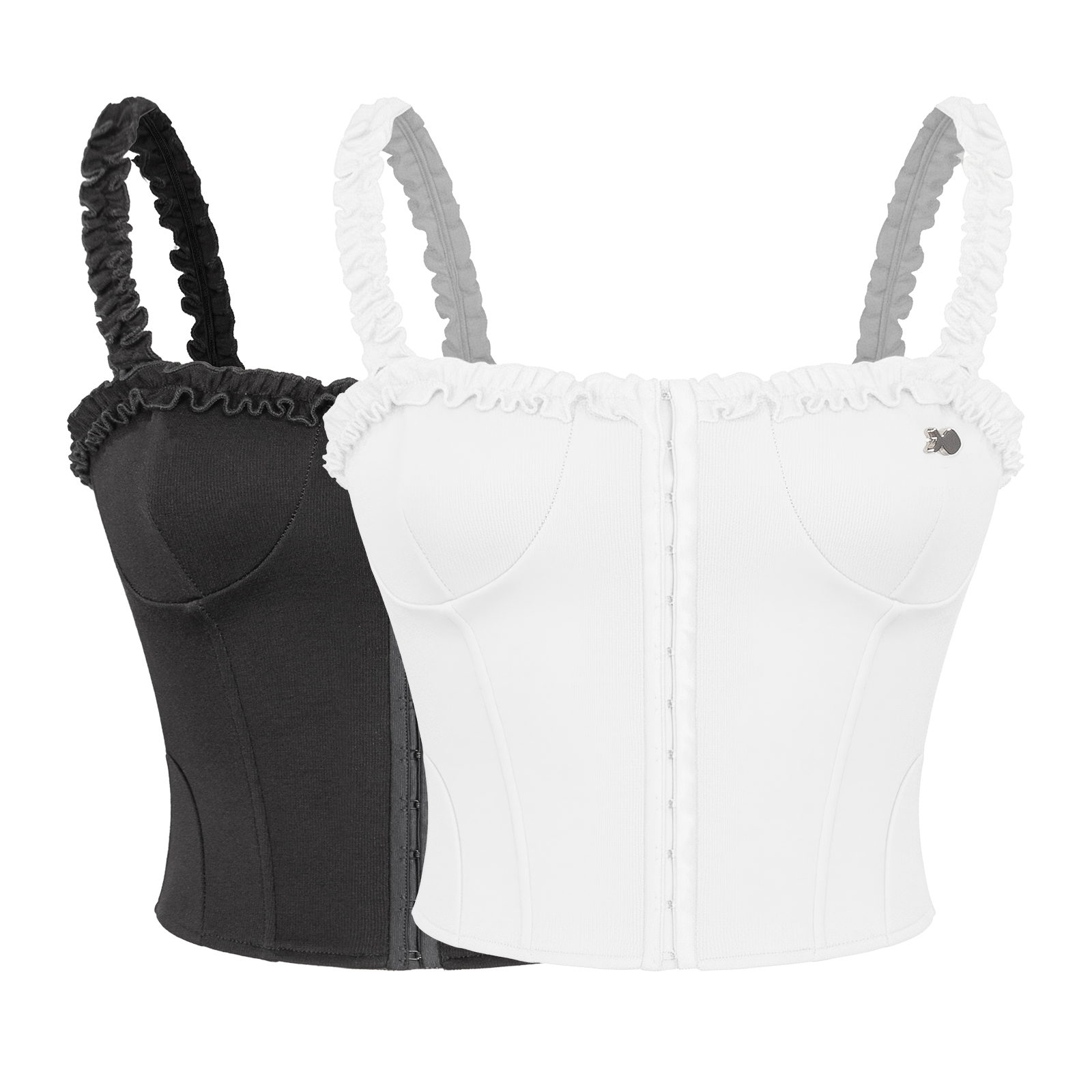 Áo kiểu nữ hai dây quai bèo corset DKMV dáng croptop cúp ngực