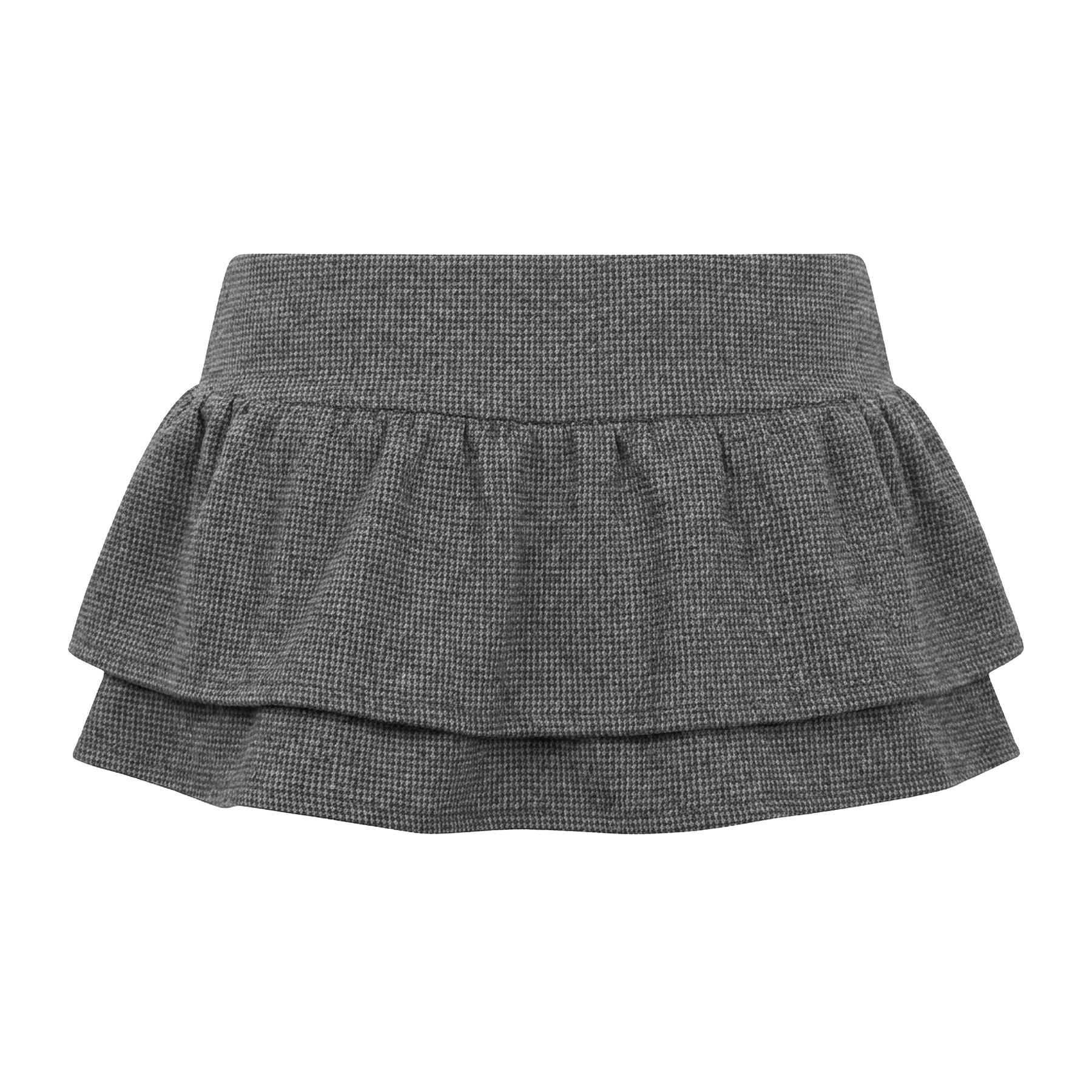 Chân váy ngắn tầng xòe cạp trễ DKMV vải tweed