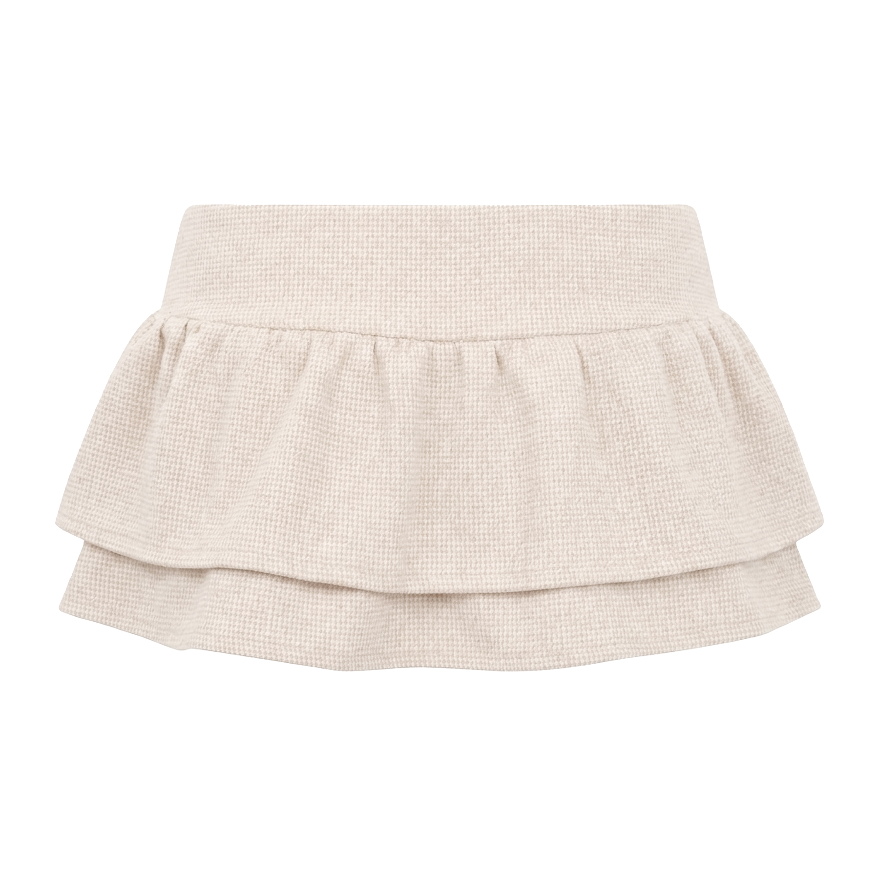 Chân váy nữ ngắn dáng xòe tầng DKMV lưng thấp vải tweed