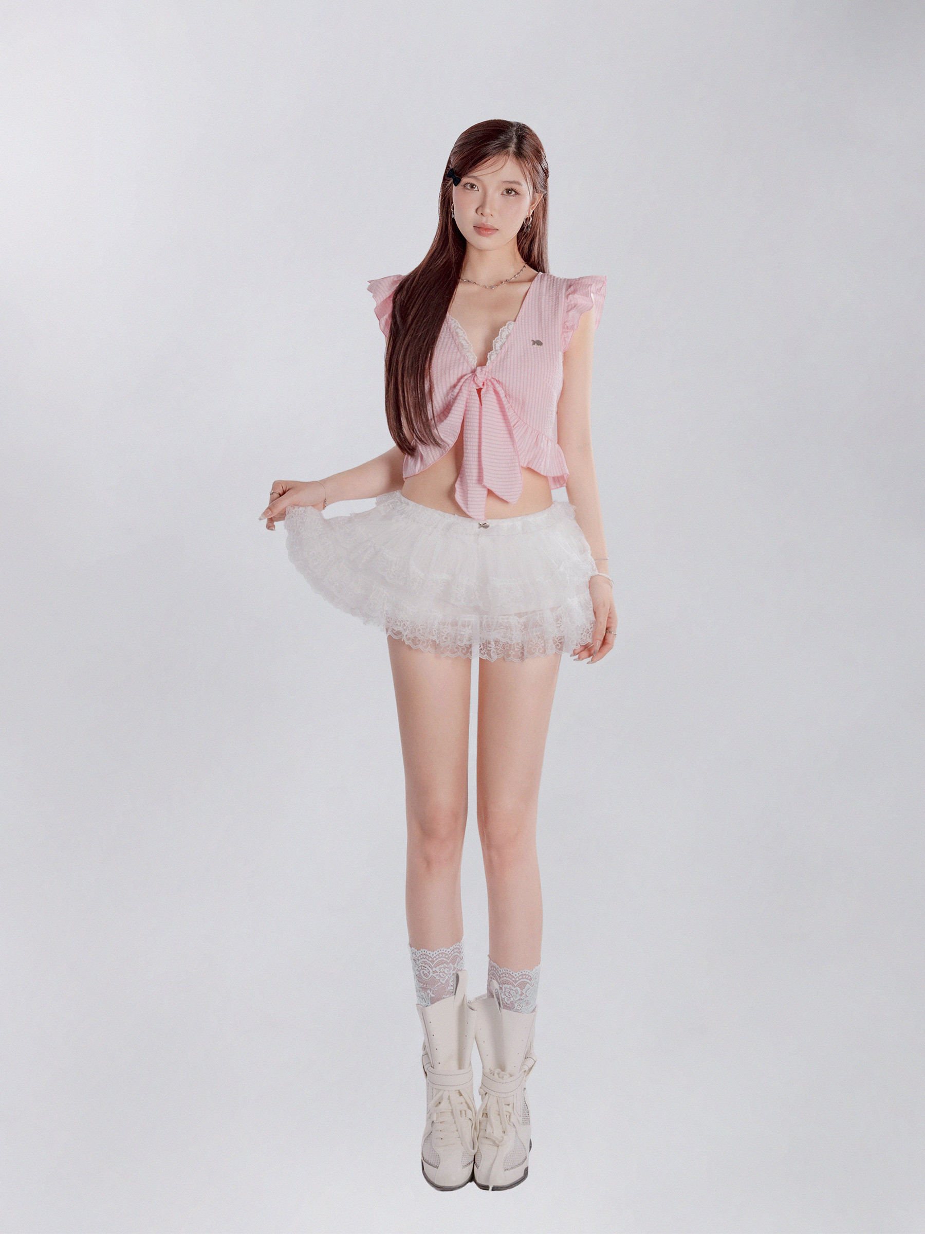 Chân váy xuyên thấu ballet nữ DKMV viền ren Cotton Candy Ballet Skirt