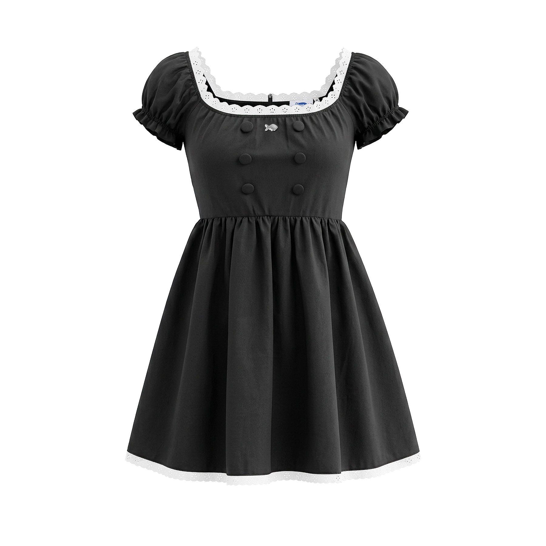 Đầm babydoll kiểu nữ tay bồng DKMV kèm quần bí viền ren