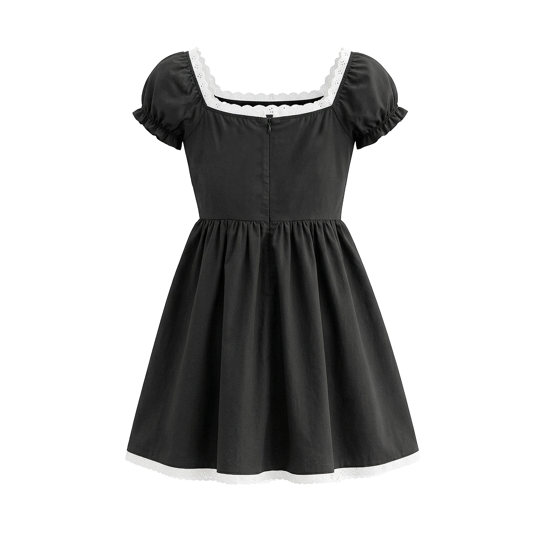 Đầm babydoll kiểu nữ tay bồng DKMV kèm quần bí viền ren