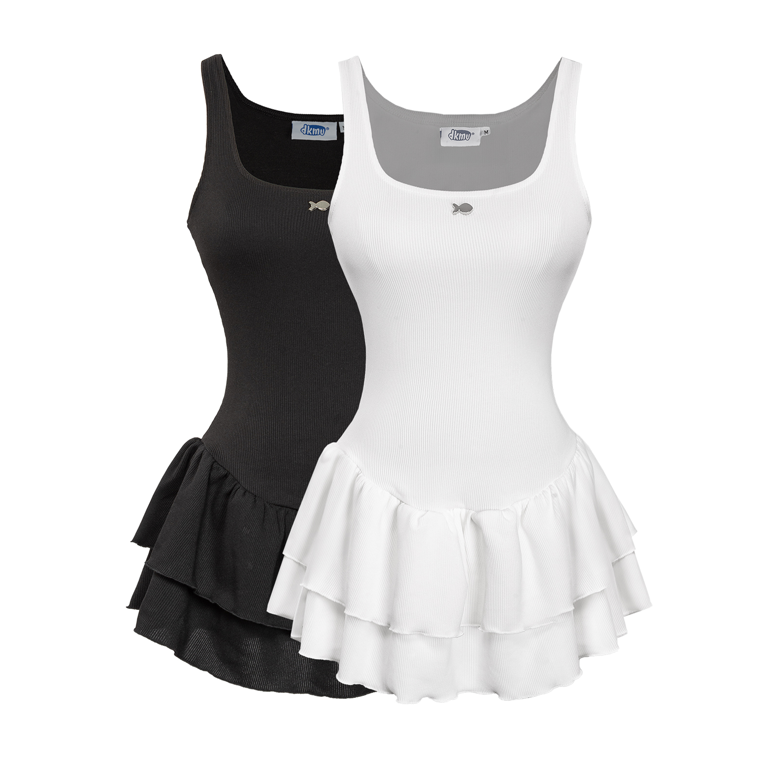 Đầm nữ đẹp kiểu 2 tầng xòe dáng chữ A ôm đáng yêu logo Cá Gwen Dress