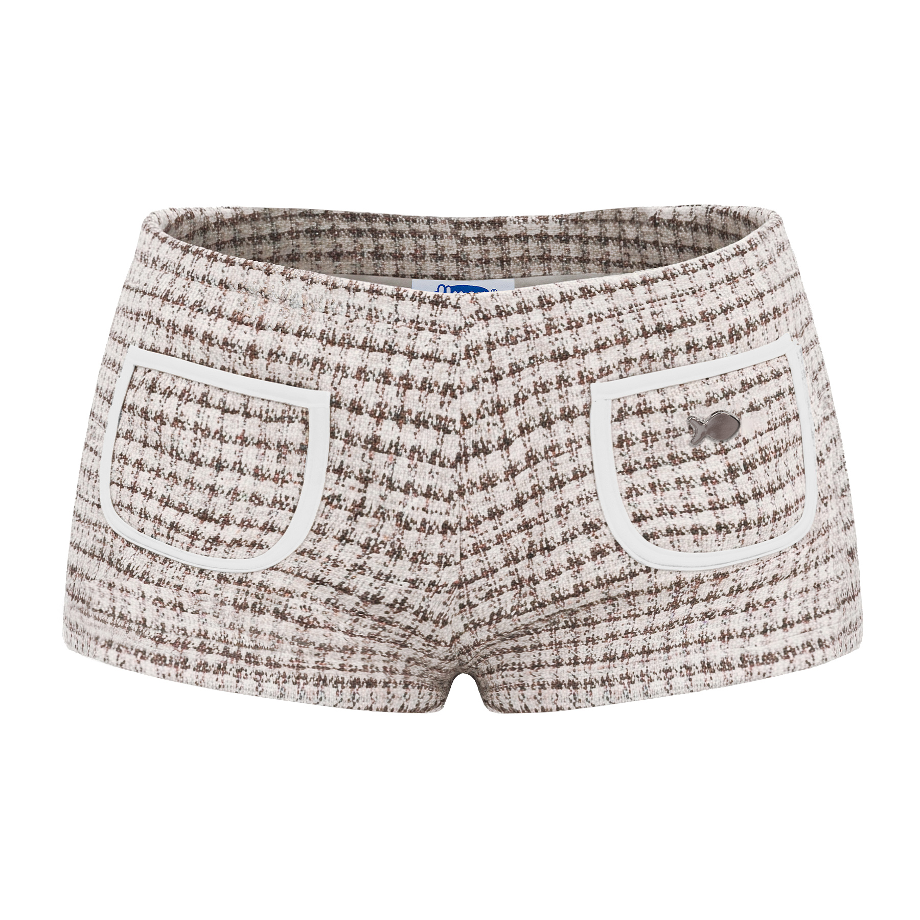Quần đùi nữ cạp trễ vải tweed tiểu thư DKMV ôm dáng nhẹ