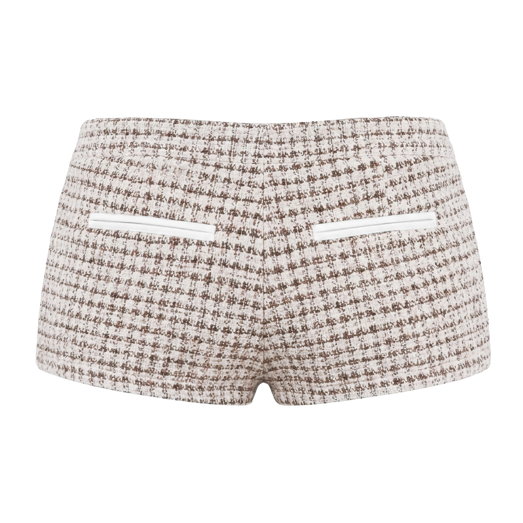 Quần đùi nữ cạp trễ vải tweed tiểu thư DKMV ôm dáng nhẹ