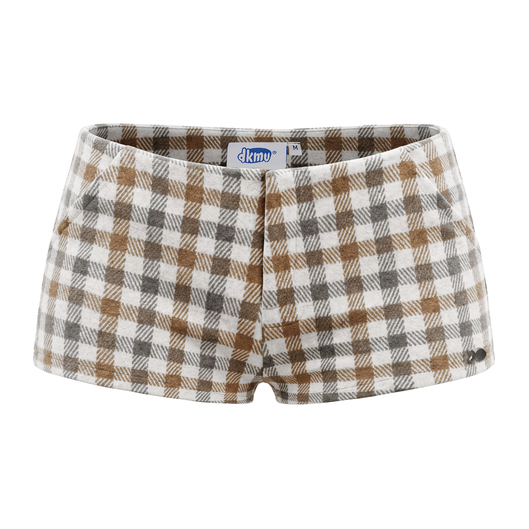 Quần ngắn nữ lưng thấp ôm dáng DKMV vải umi nỉ caro