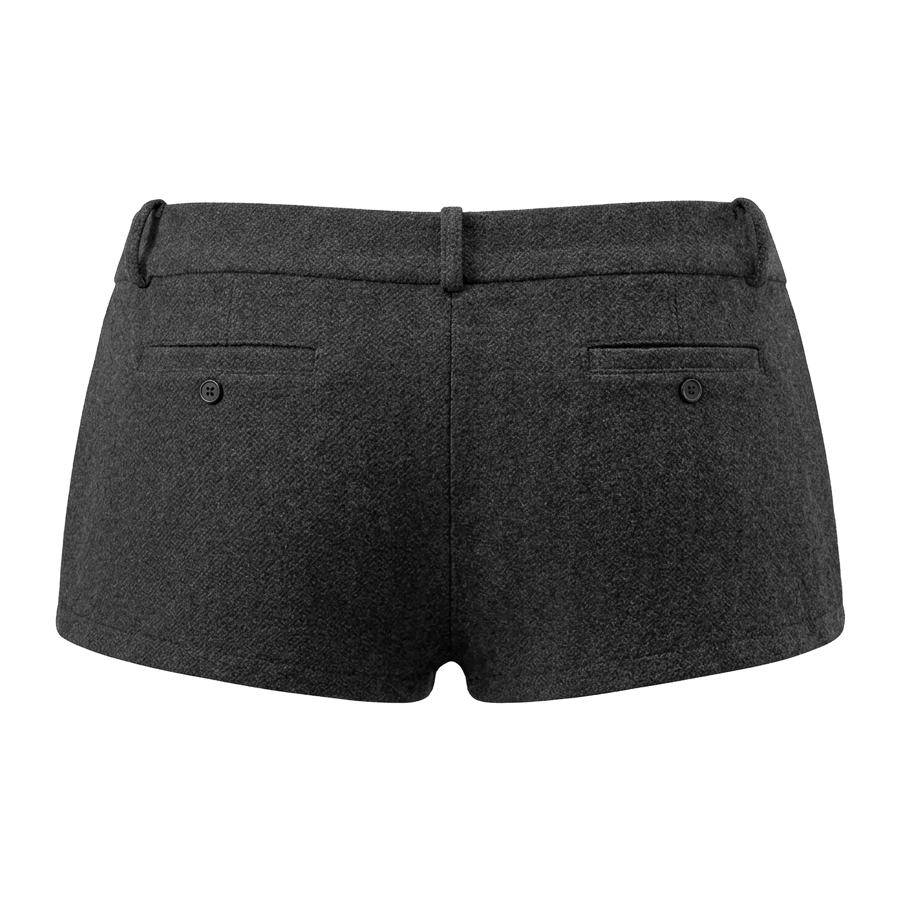 Quần short nữ lưng thấp DKMV nắp túi giả đính nút