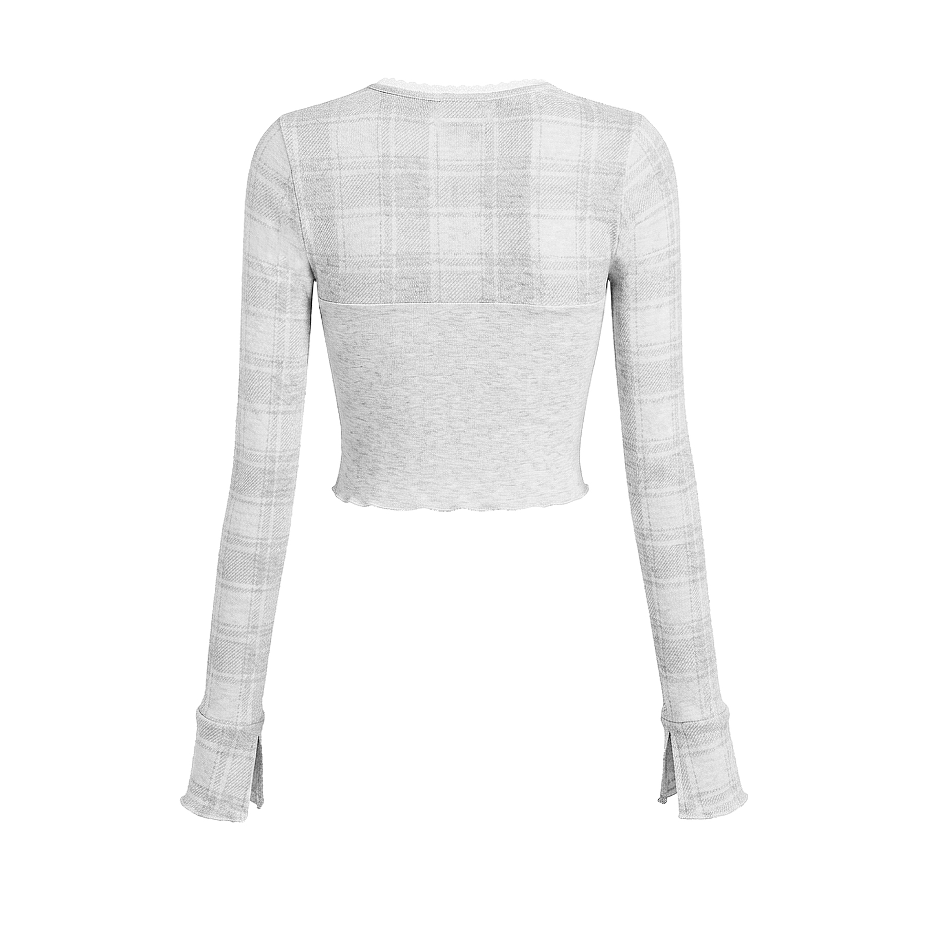 Set áo croptop chân váy kiểu nữ DKMV tay dài hoạ tiết caro