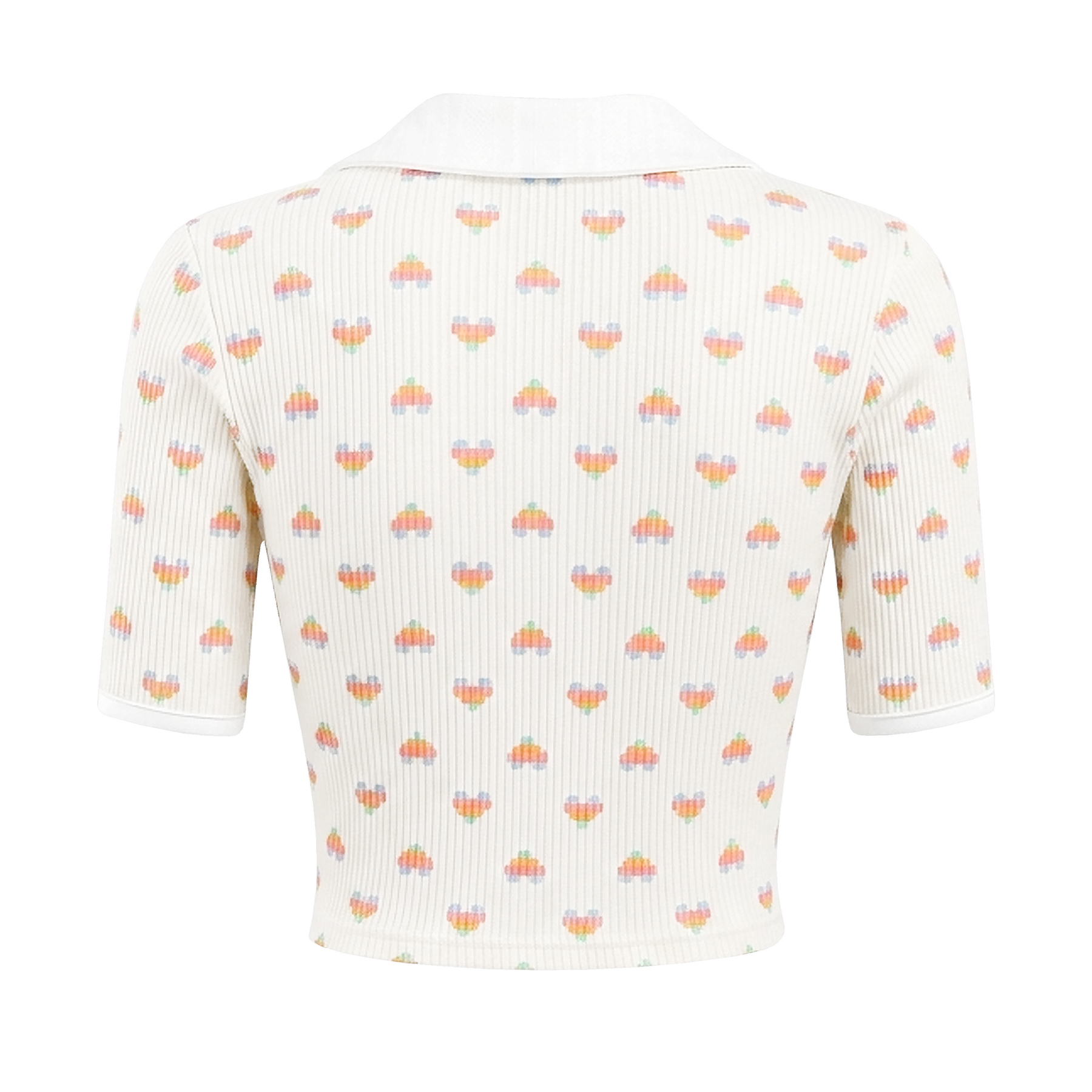 Set đồ nữ áo croptop quần đùi DKMV cổ sen hoạ tiết trái tim
